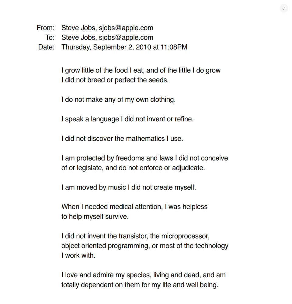 Steve Jobs Letter